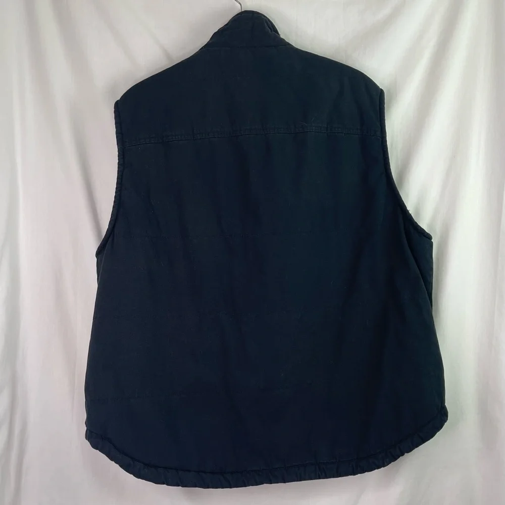 Lee Men’s Size XL Black Canvas Faux Sherpa Lined Vest - Picture 8 of 15